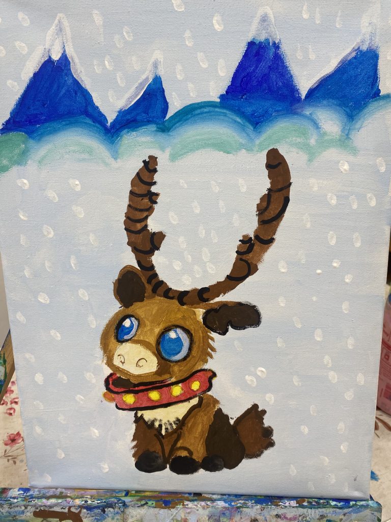 Rénszarvas-gyerekfestés