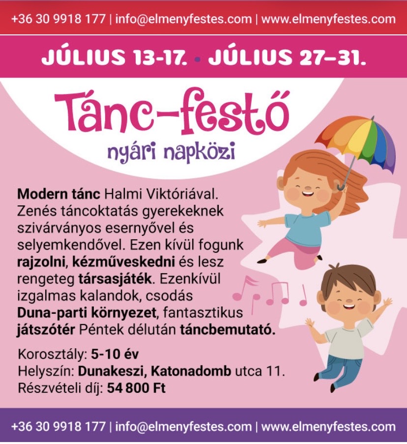 Tánc-Festő nyári napközi I.turnus