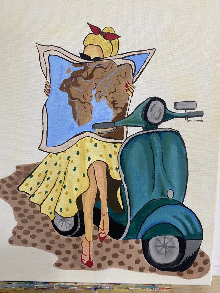 Hölgy a motoron